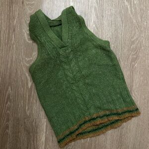 Vintage Green Knit Halter Sleeveless Top